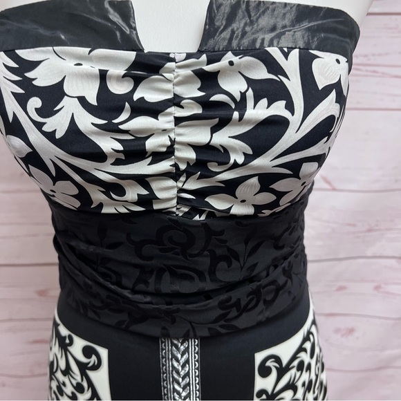 Nicole Miller Collection Elegant Silk Damask Floral Gown Maxi Dress - Picture 3 of 13